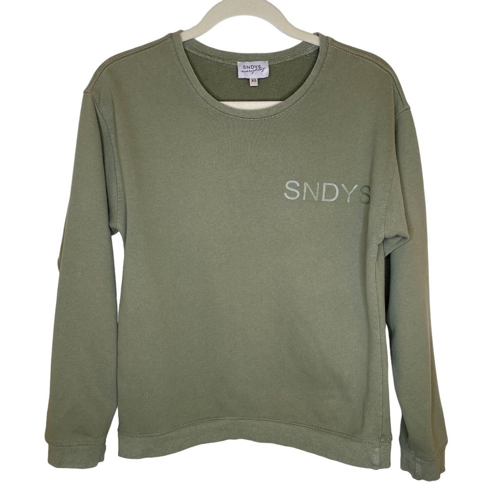 Revolve SNDYS Everyday Green Logo Sweatshirt, XS